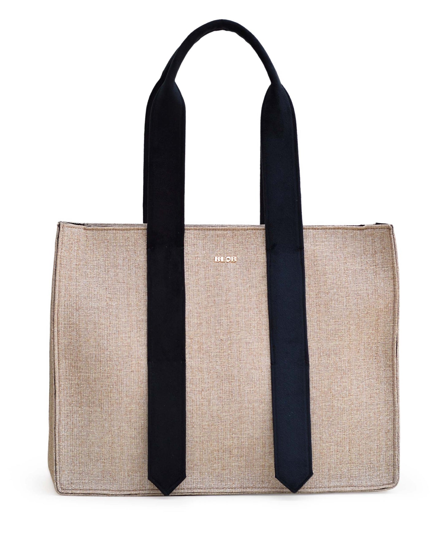 Laptop Tote - Classic Beige (Velvet handles)